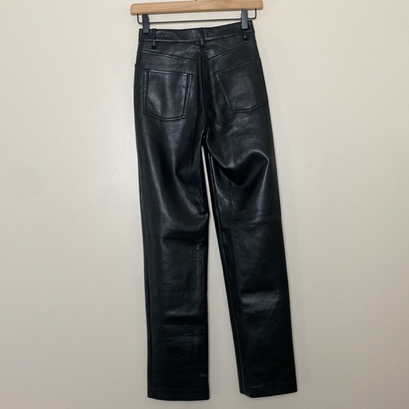 Aritzia Wilfred The Melina Pant High Rise Vegan Leather Black Size 00 - Picture 7 of 16